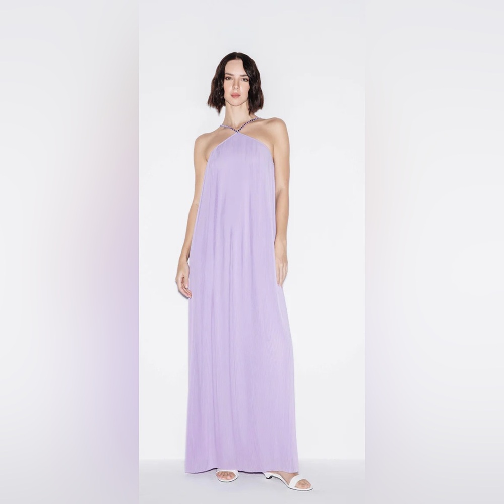 LILI BLANC. PLEATED CHIFFON MAXI. LILAC. LARGE. Worn once. Price is negotiable:)
